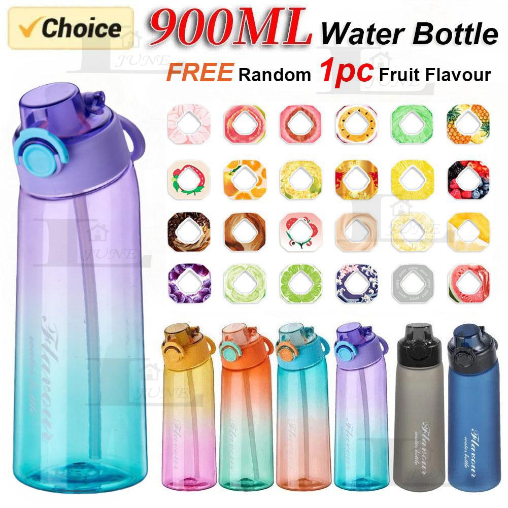 FREE FLAVOR! 900ml Fruit Flavor Fragrance Flavour Water Bottle Straw ...