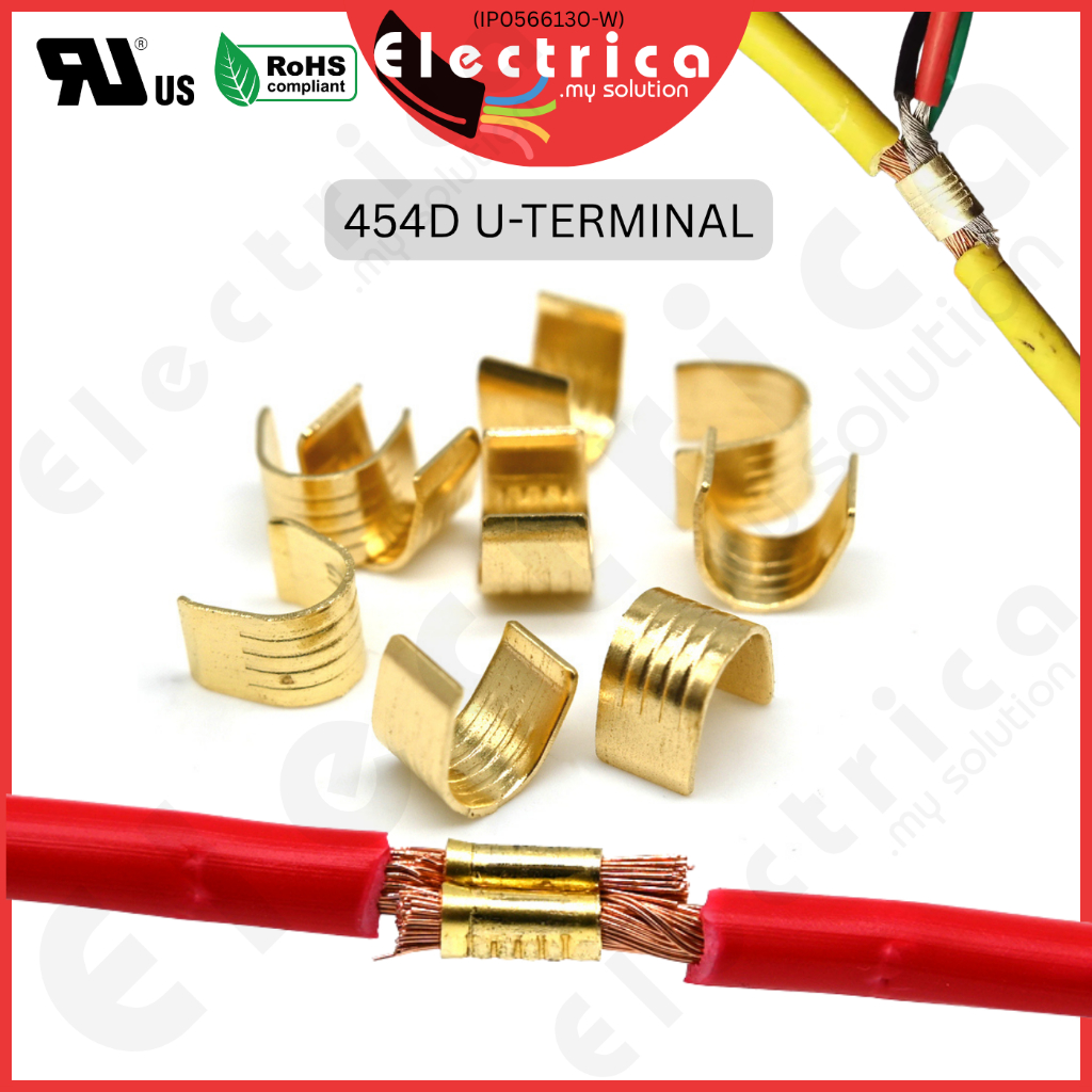 454D U-shaped Brass Terminals Non-Insulated Wire Crimp Connectors ...
