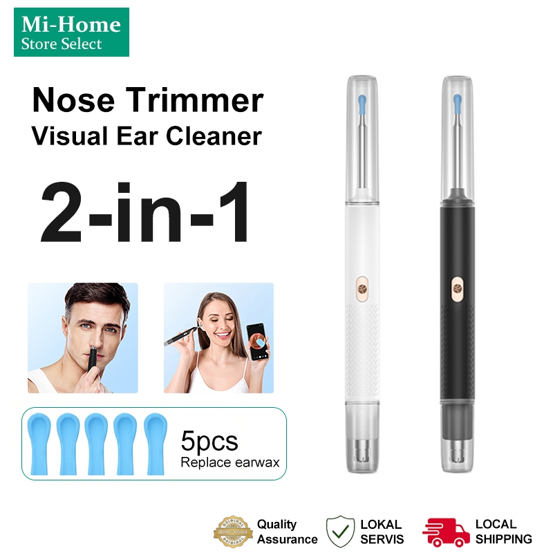 Rechargeable Nose Hair Trimmer with Smart Visual Earpick with Camera 2 ...