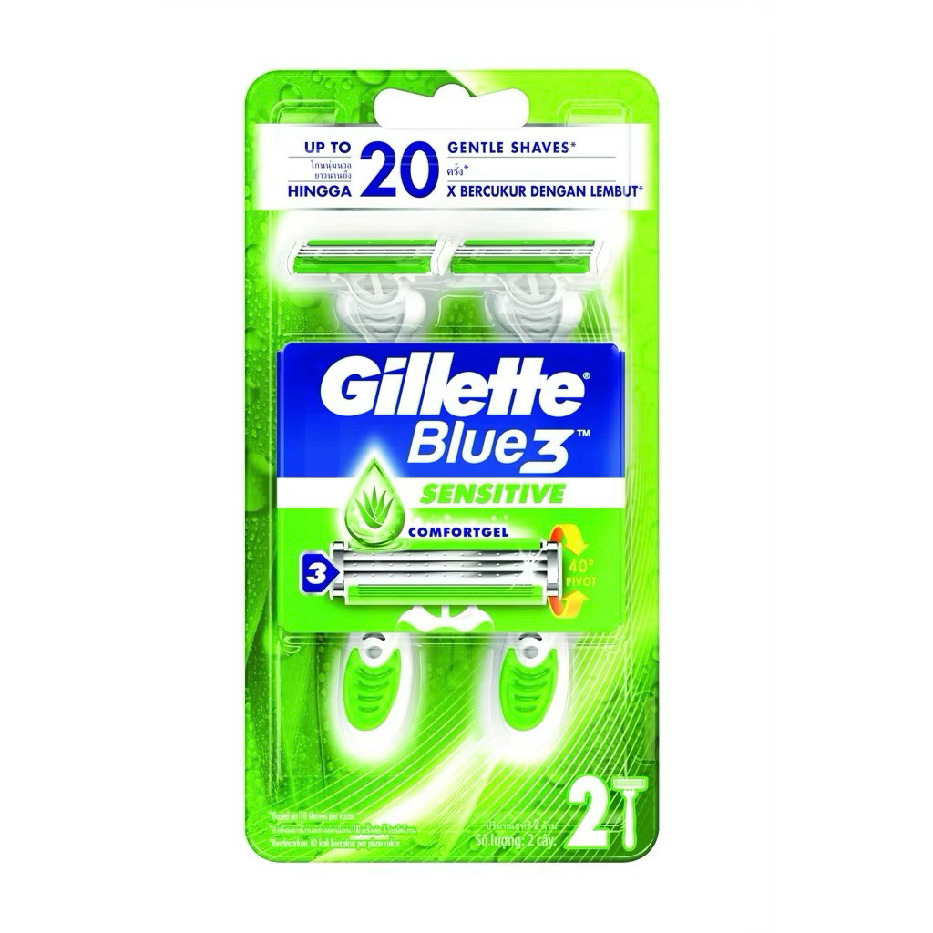 Gillette Blue 3 Sensitive Razors 2 pcs | Shopee Malaysia