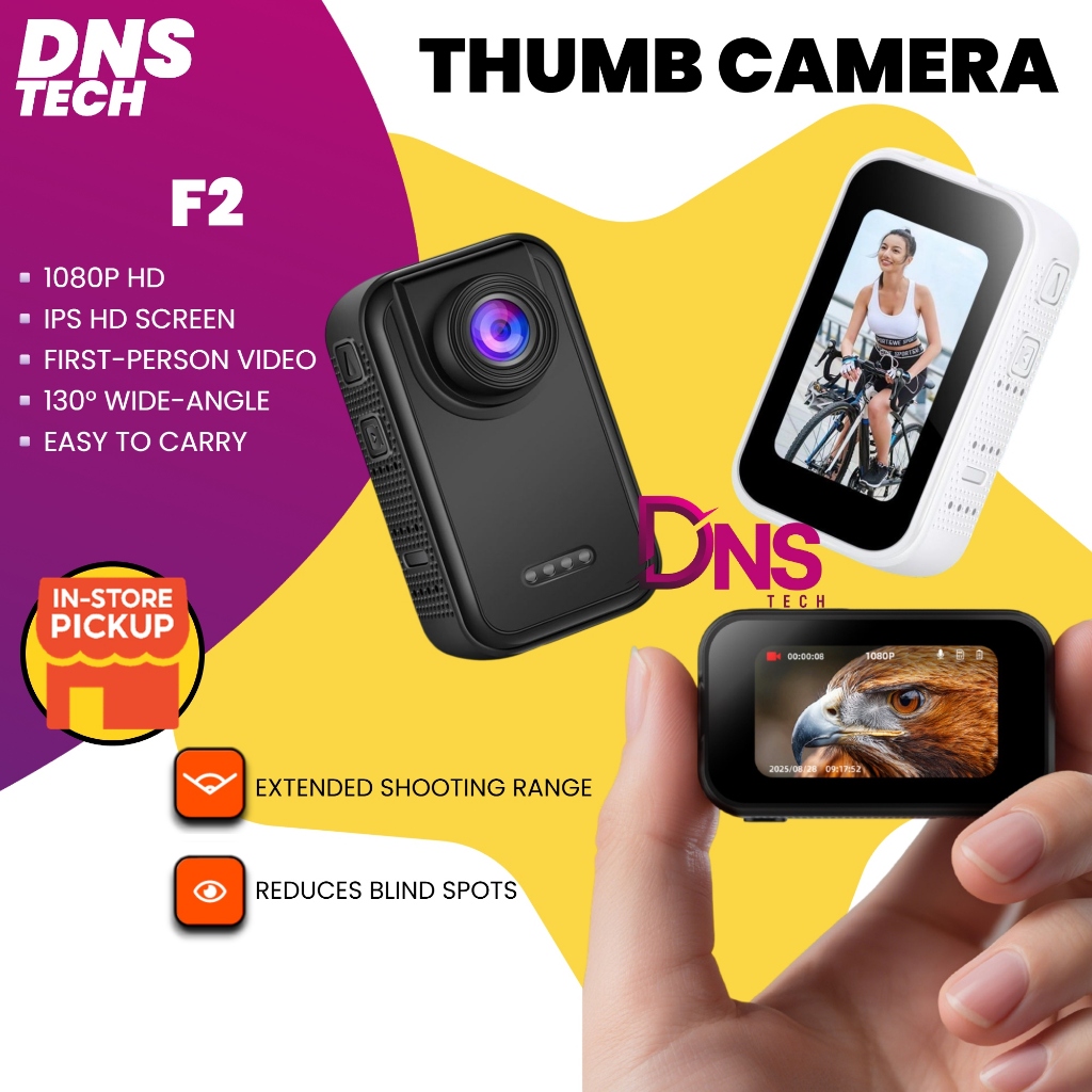 Kamera F2 Mini Thumb Camera 1080P Portable Digital Video Recorder 1.47 ...
