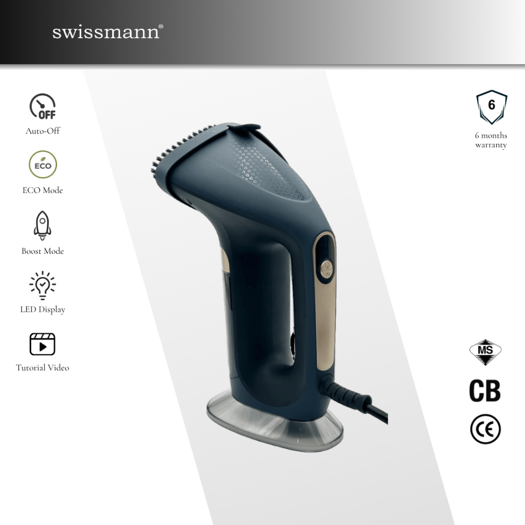 Swissmann Hotel Handheld Garment Steamer - Ceramic Soleplate, Auto Shut ...