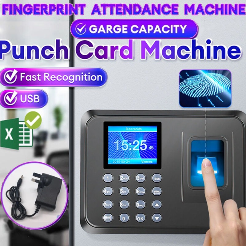 Biometric Fingerprint Attendance Machines Absence Punch Card Thumbprint ...