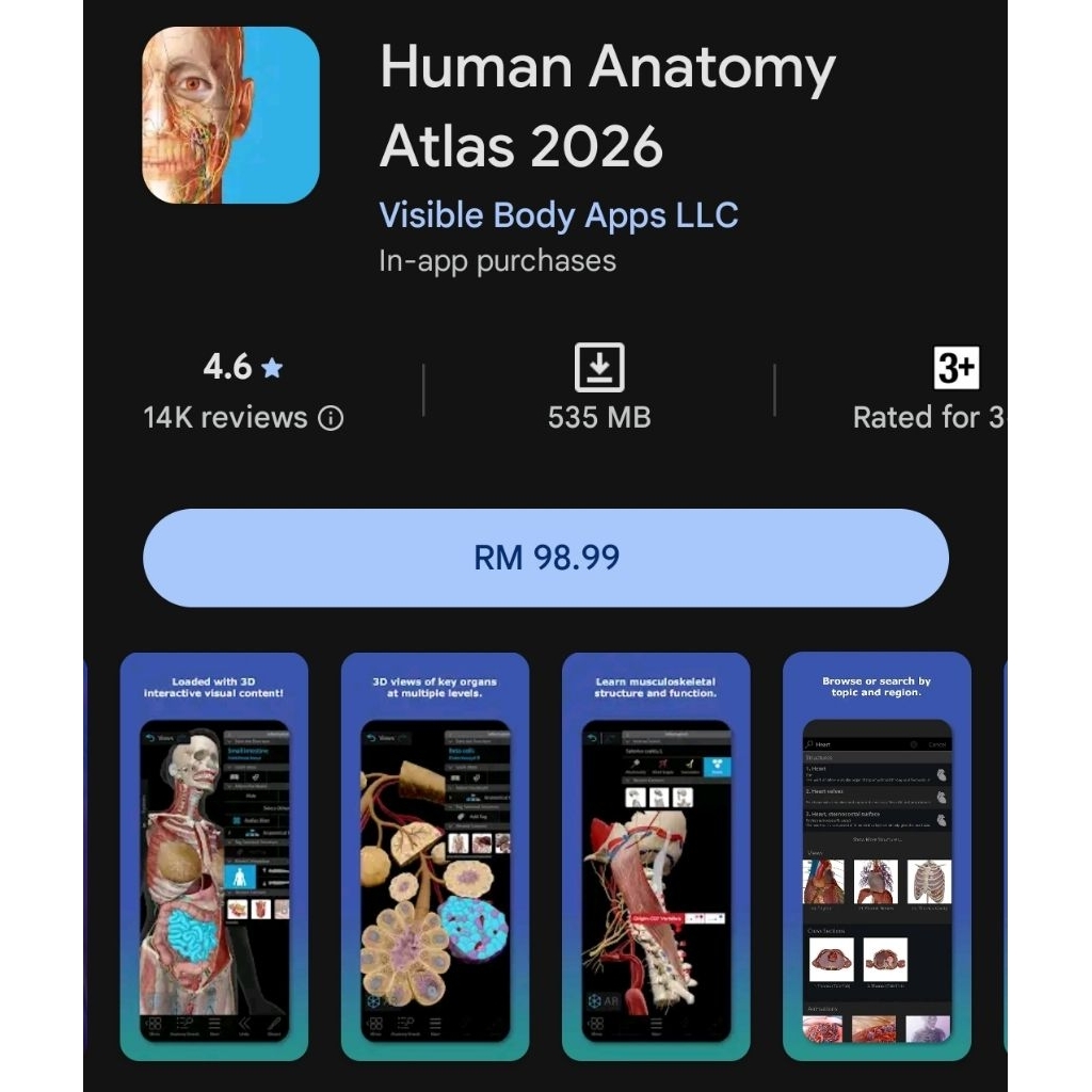 Human Anatomy Atlas 2026 for Android [PAID Unlocked Lifetime] | Shopee Malaysia