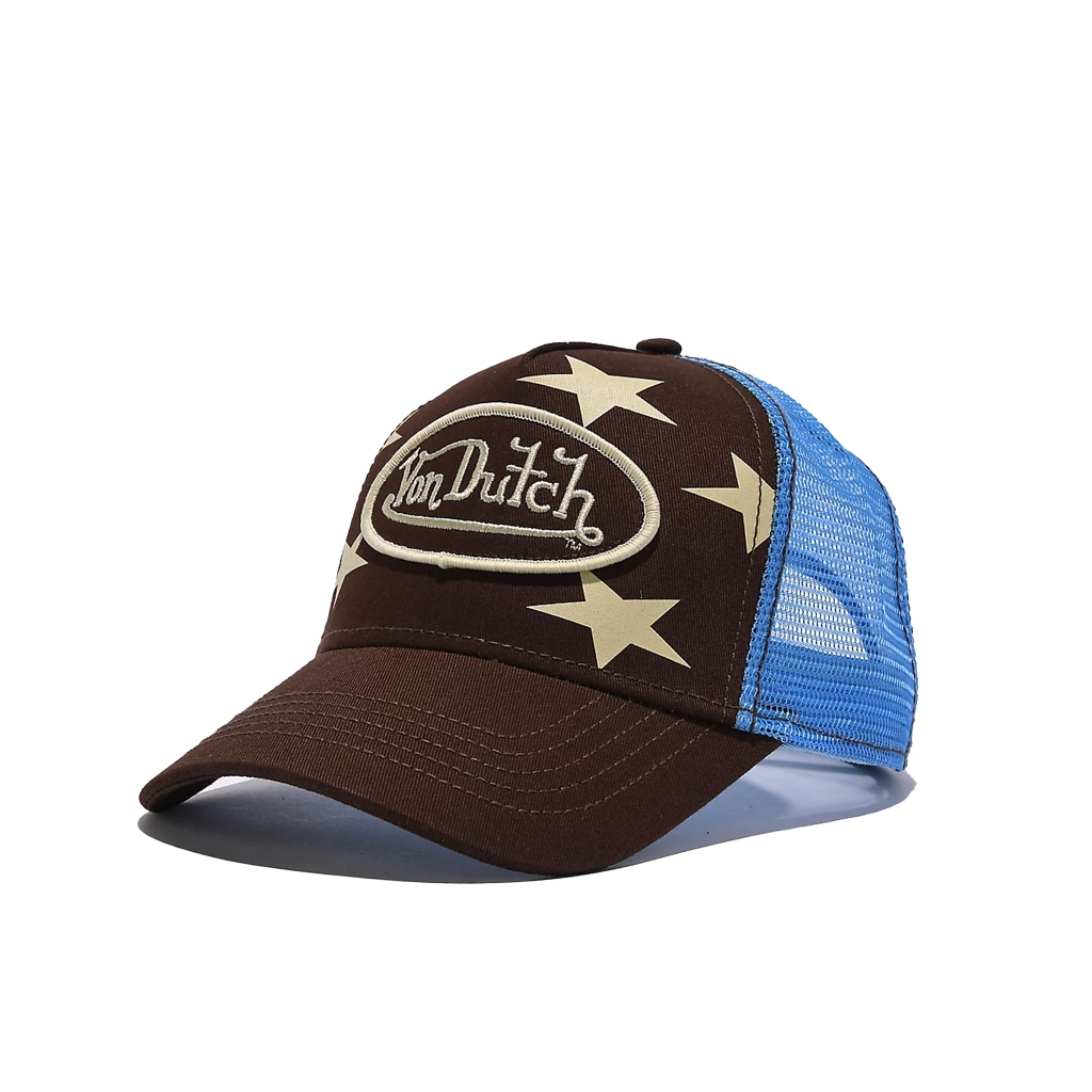 Von Dutch Americana Trucker Hat ( Brown Blue ) | Shopee Malaysia