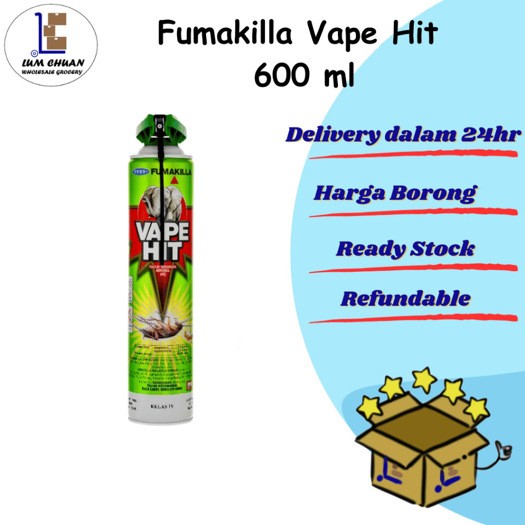 Fumakilla Vape Hit Insect Killer Spray 600ml | Mosquito Cockroach Fly ...