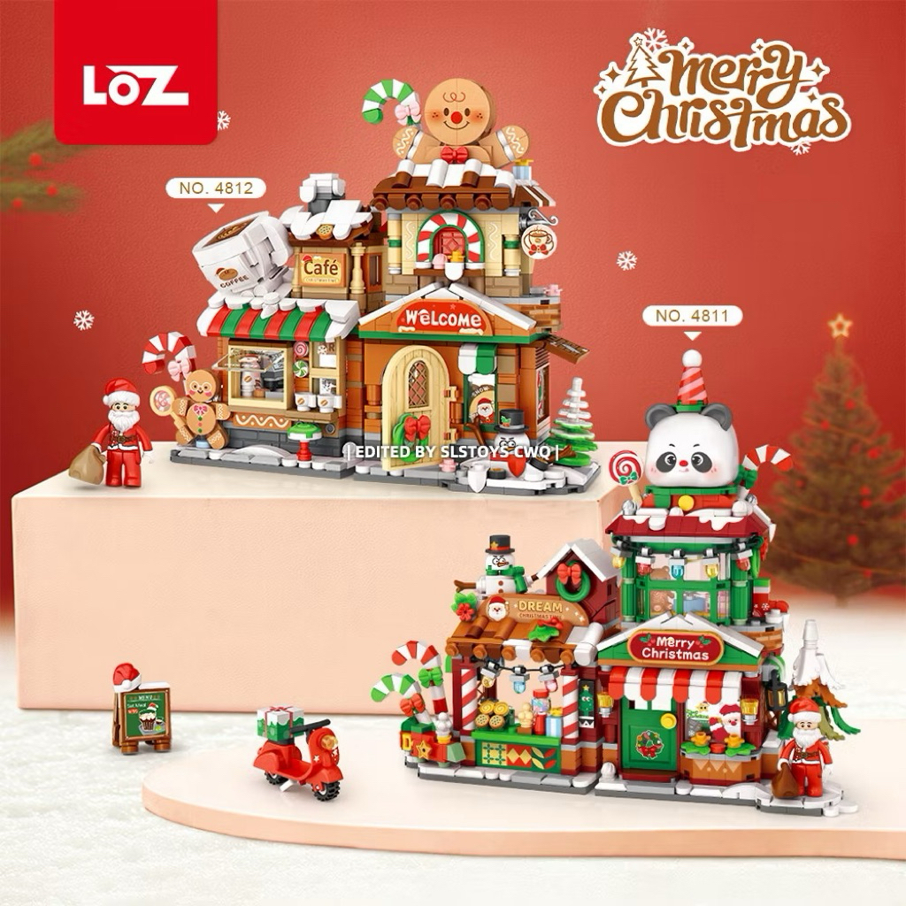 LOZ IDEAS Mini Block Merry Christmas Street Shop Series Gift Decoration ...