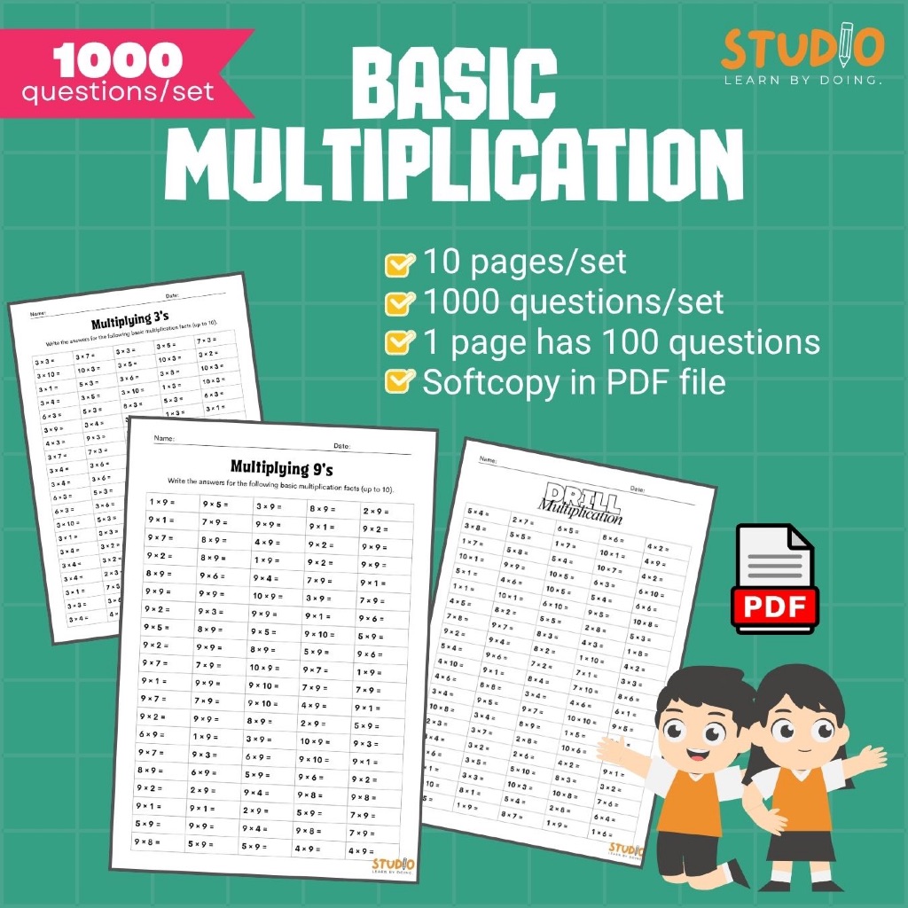[PDF] 10,000 Maths Drill Questions | Multiplication Worksheets ...