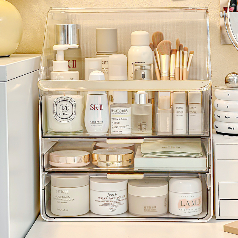 Cosmetic Storage Box Dressing Table Skin Care Product Rack Acrylic ...
