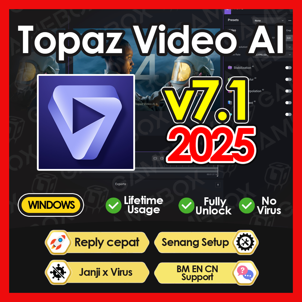 Topaz Video AI Pro 7.1💯 EASY INSTALL 💯 LIFETIME PREMIUM 💯 FAST DELIVERY ...
