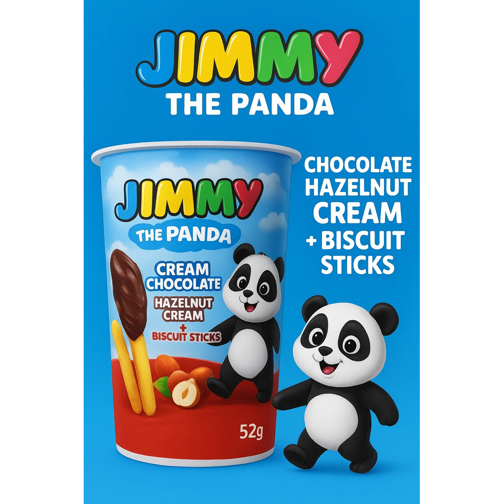 JIMMY The Panda Chocolate Hazelnut Cream + Biscuit Sticks (52g) – Snek ...