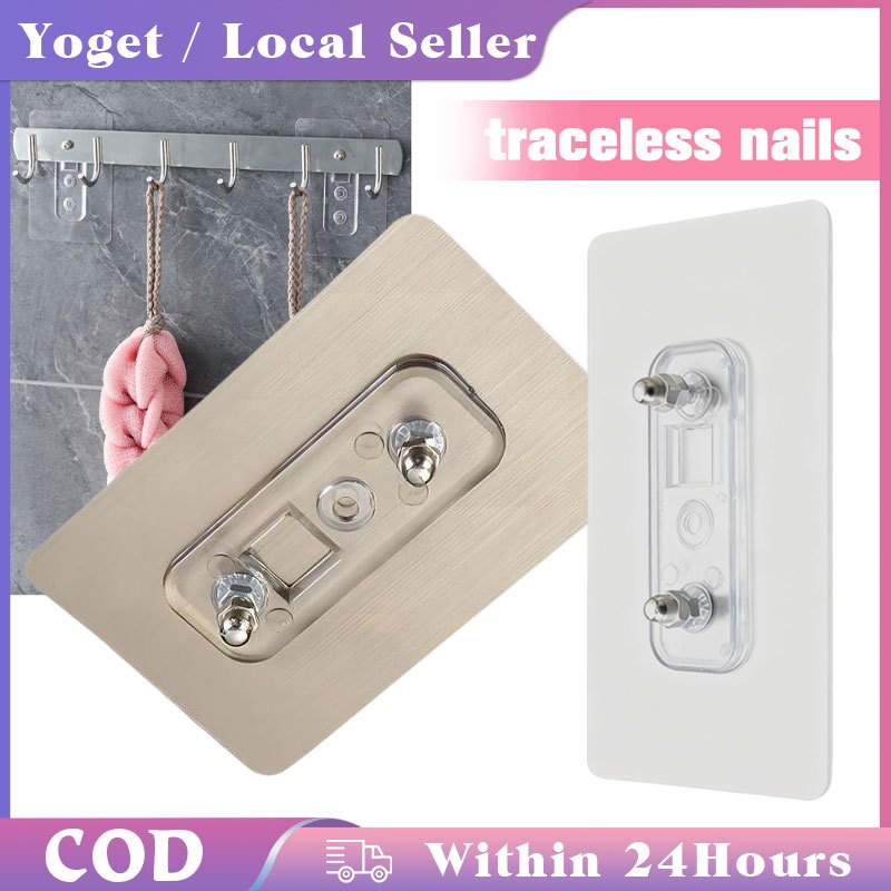 10pcs No Nail Double Hole Screw Sticker / Storage Rack Adhesive Load ...