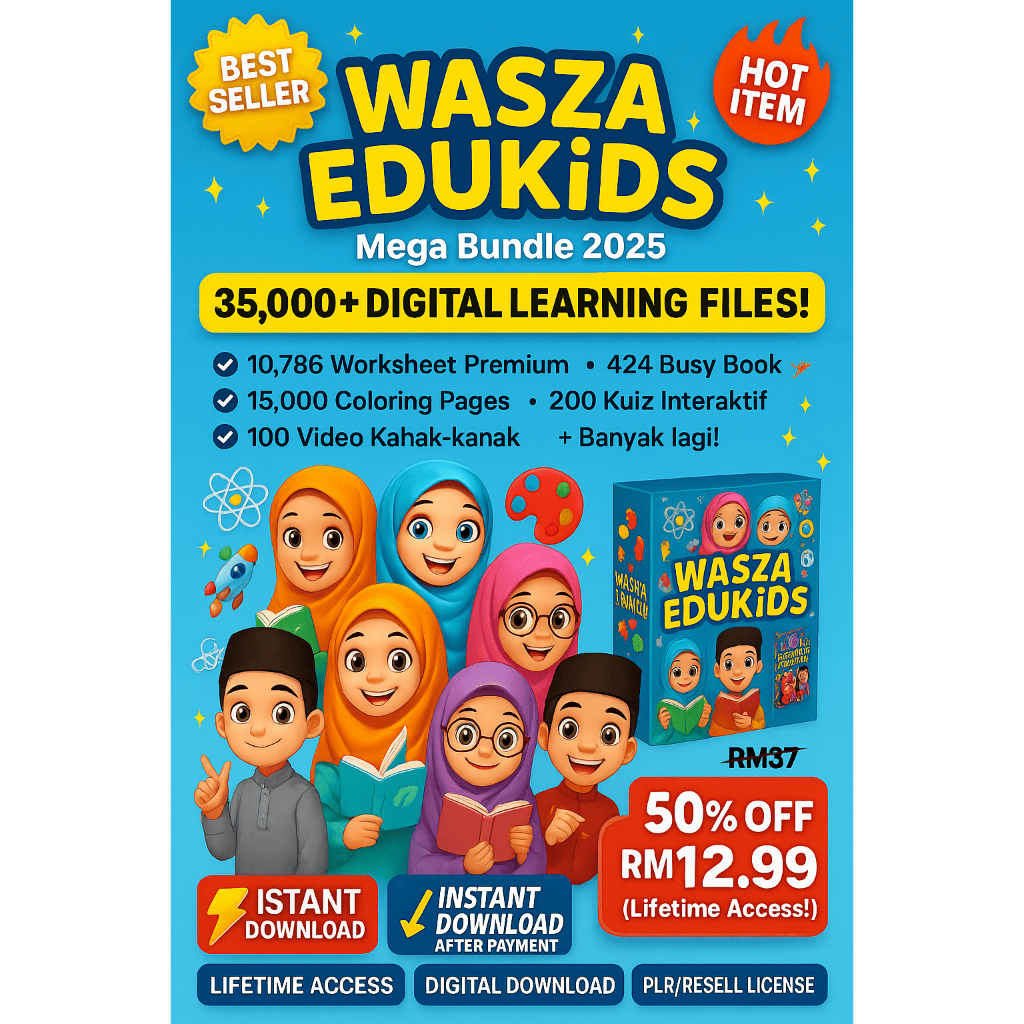 Wasza Edukids Mega Bundle 35,000+ Worksheets | Busy Books | Flashcards ...