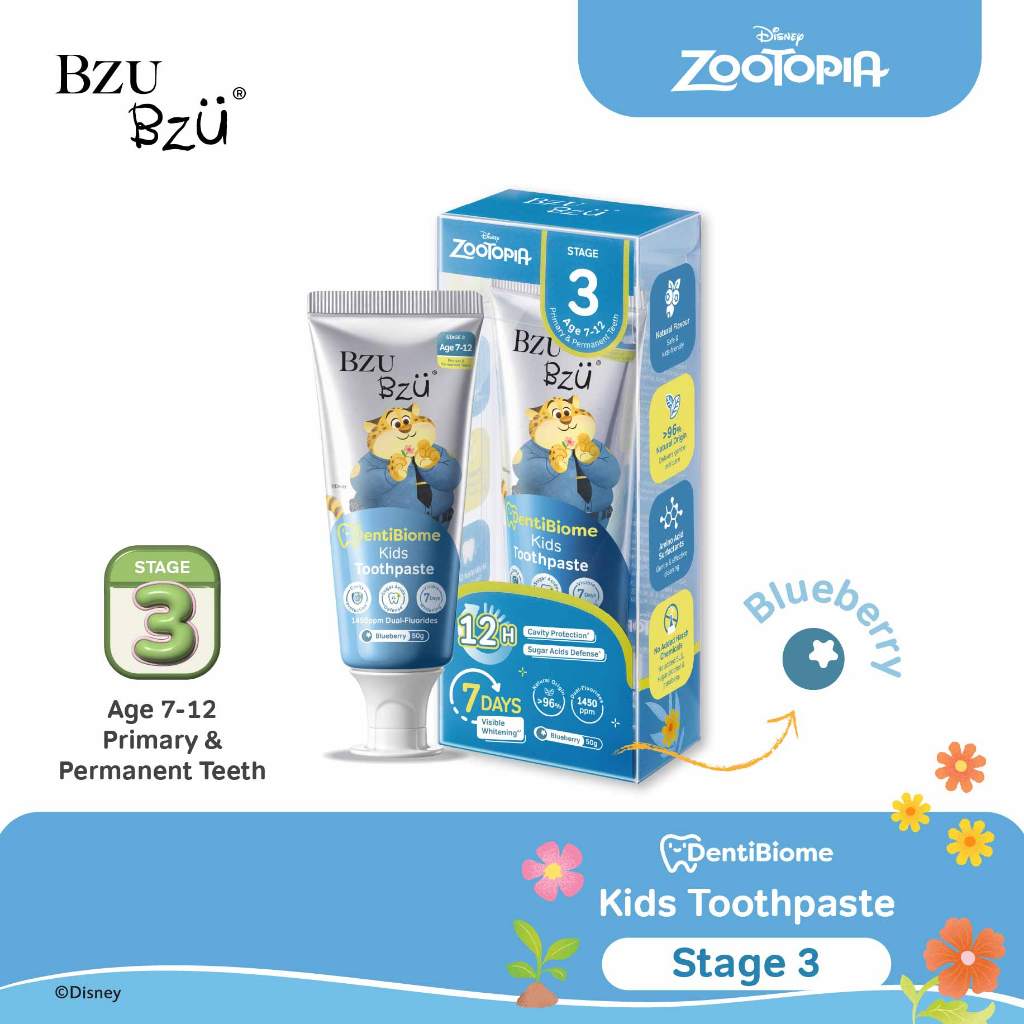 BZU BZU DentiBiome Kids Toothpaste (Blueberry) (Stage 3) - 50g | Shopee ...