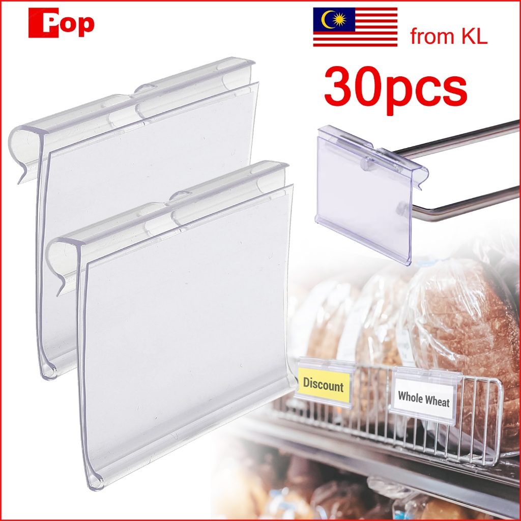 100PCS Tag Harga Runcit Rak Plastik Shelf Retail Price Tag PVC Shelf ...