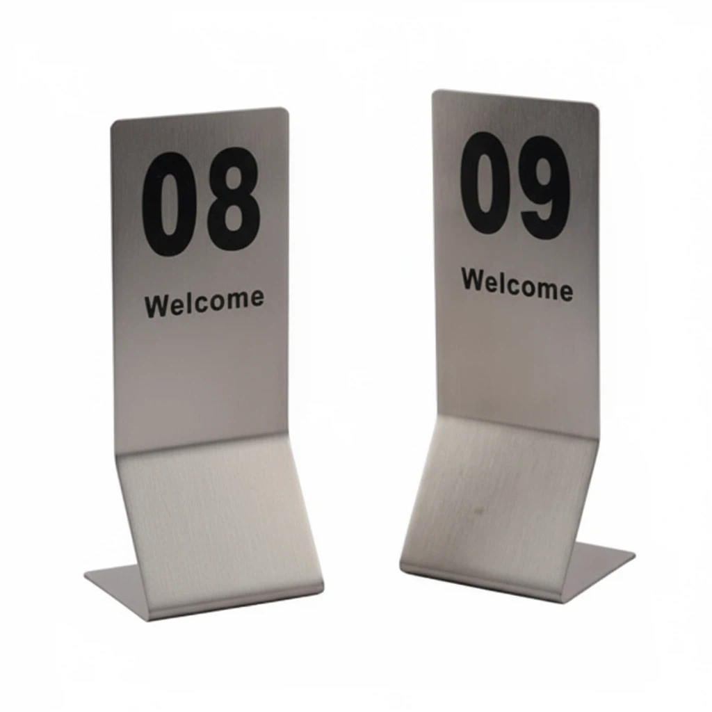 Stainless Steel Table Number Plate Card Double-Sided Restaurant Digital ...