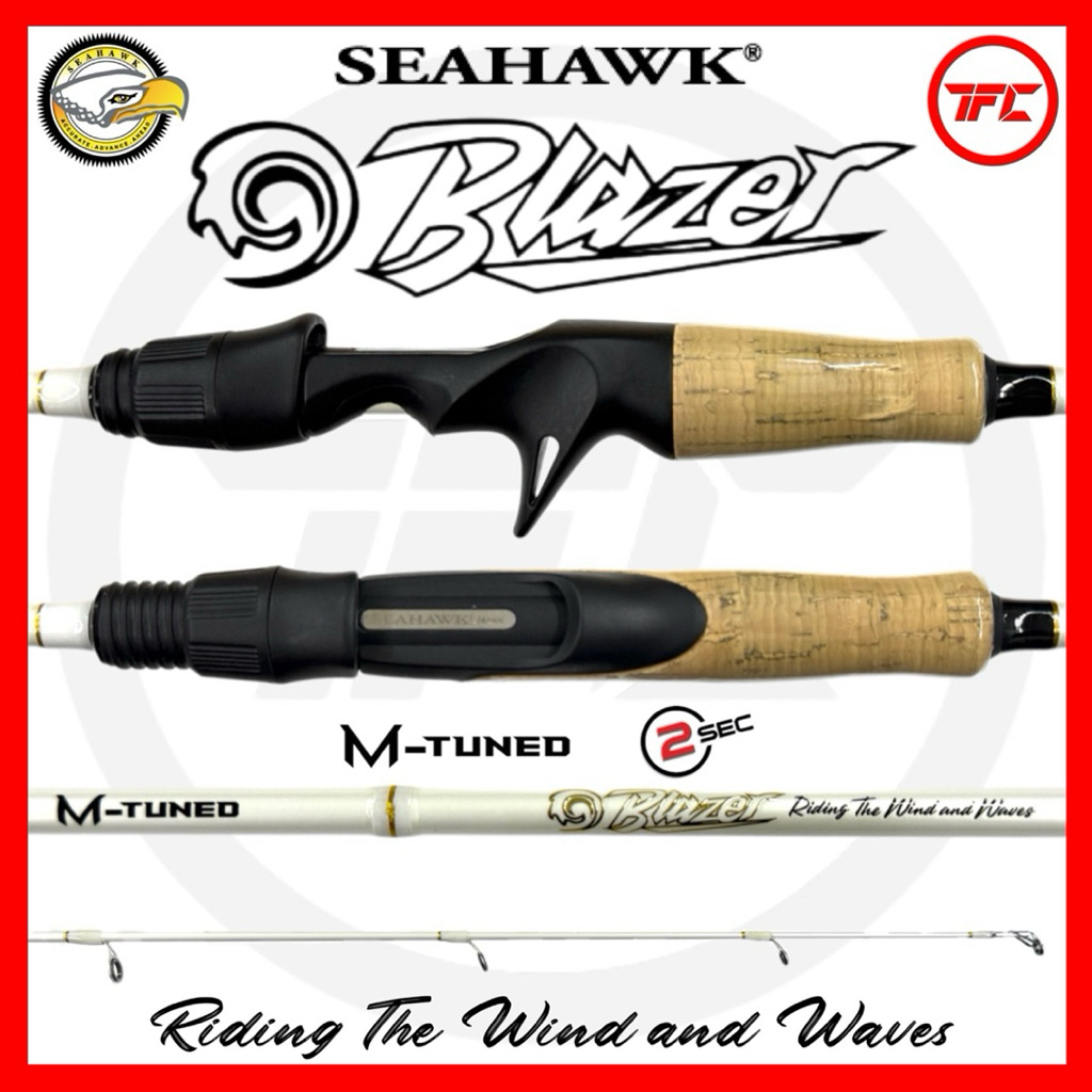 SEAHAWK BLAZER Baitcast Spinning Fishing Rod BC Baitcasting Kolam Air ...