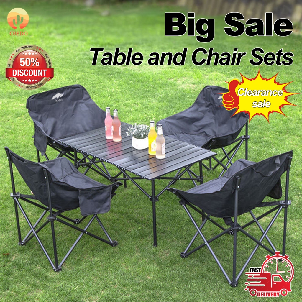 Portable Folding Camping Table Chairs Set Heavy Duty 200kg Portable ...