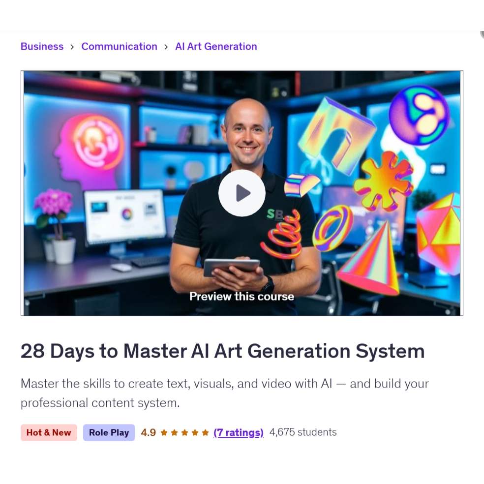 Make Ai Video Course-28 Days to Master AI Art Generation System | Make ...