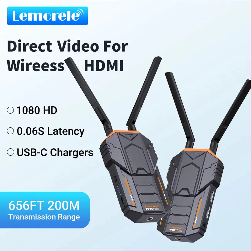 Lemorele R100 Wireless HDMI Transmitter & Receiver – 1080P 60Hz, Low ...