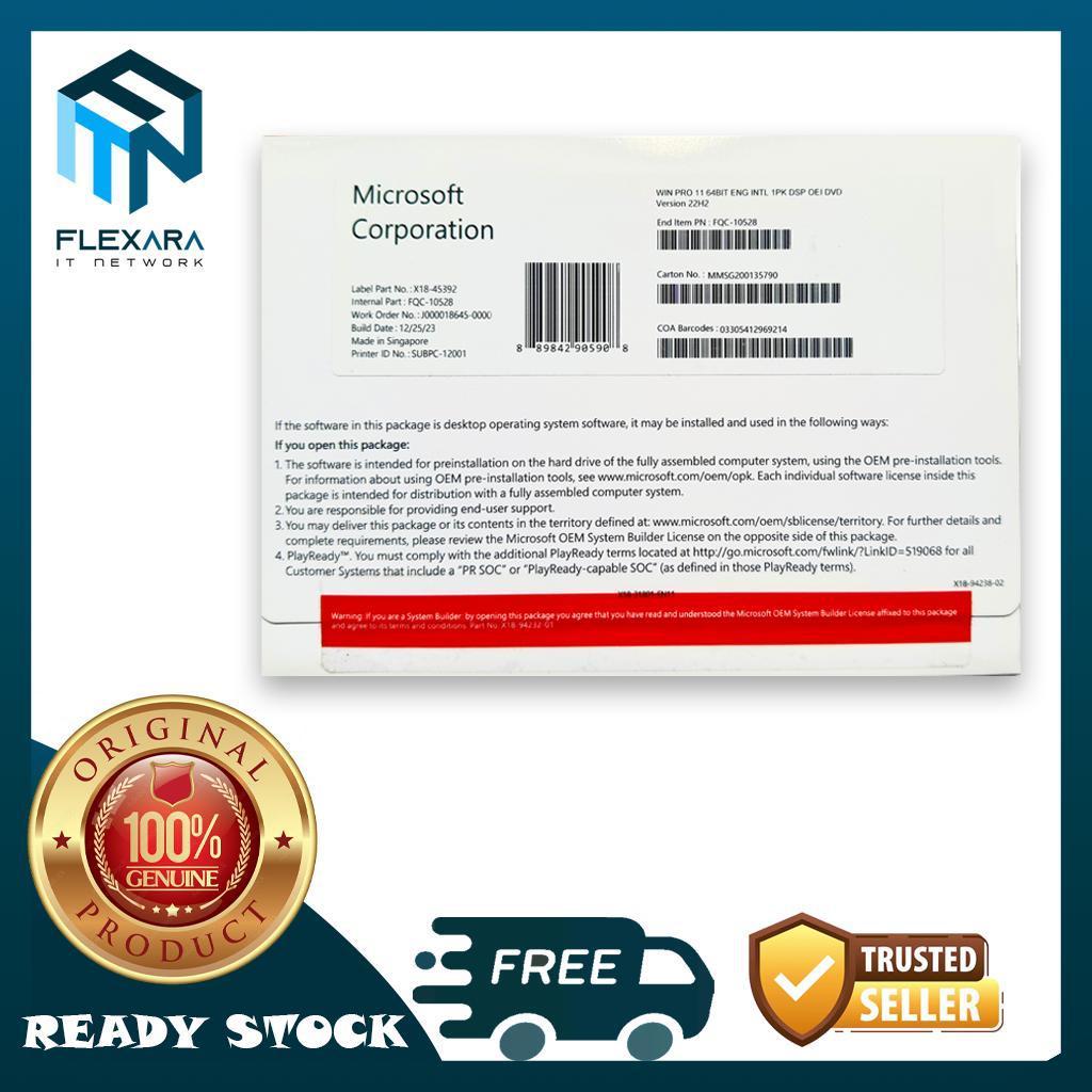 Microsoft Windows 10 Pro/11 Pro DVD OEM PACK 32/64 Bit | Shopee Malaysia