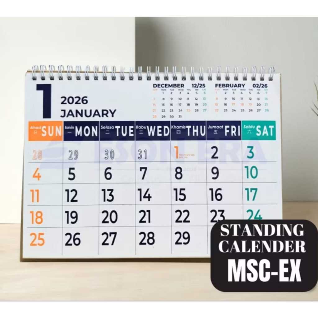 MSC-EX B5 STANDING CALENDAR EXCLUSIVE 2026 | Shopee Malaysia