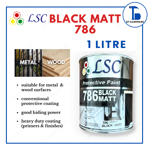 [1 Liter] LSC Black Matt 786 | for Metal & Wood | Shopee Malaysia