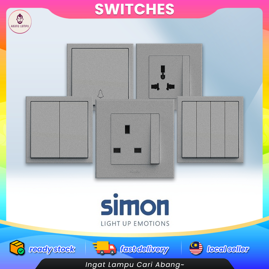 SIMON E3 Series Silver Switches & Socket Outlet SIRIM Approved Suis ...