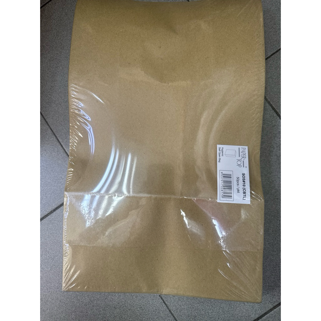 SOS Paper Bag # 10 [ 50pcs± ] Food Grade - SOS 10 Paper Bag with Base ...