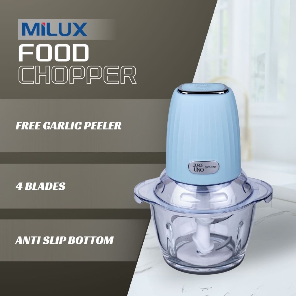 Euro Uno 1.2L Food Chopper with Garlic Peeler, EUFC-120P | Shopee Malaysia