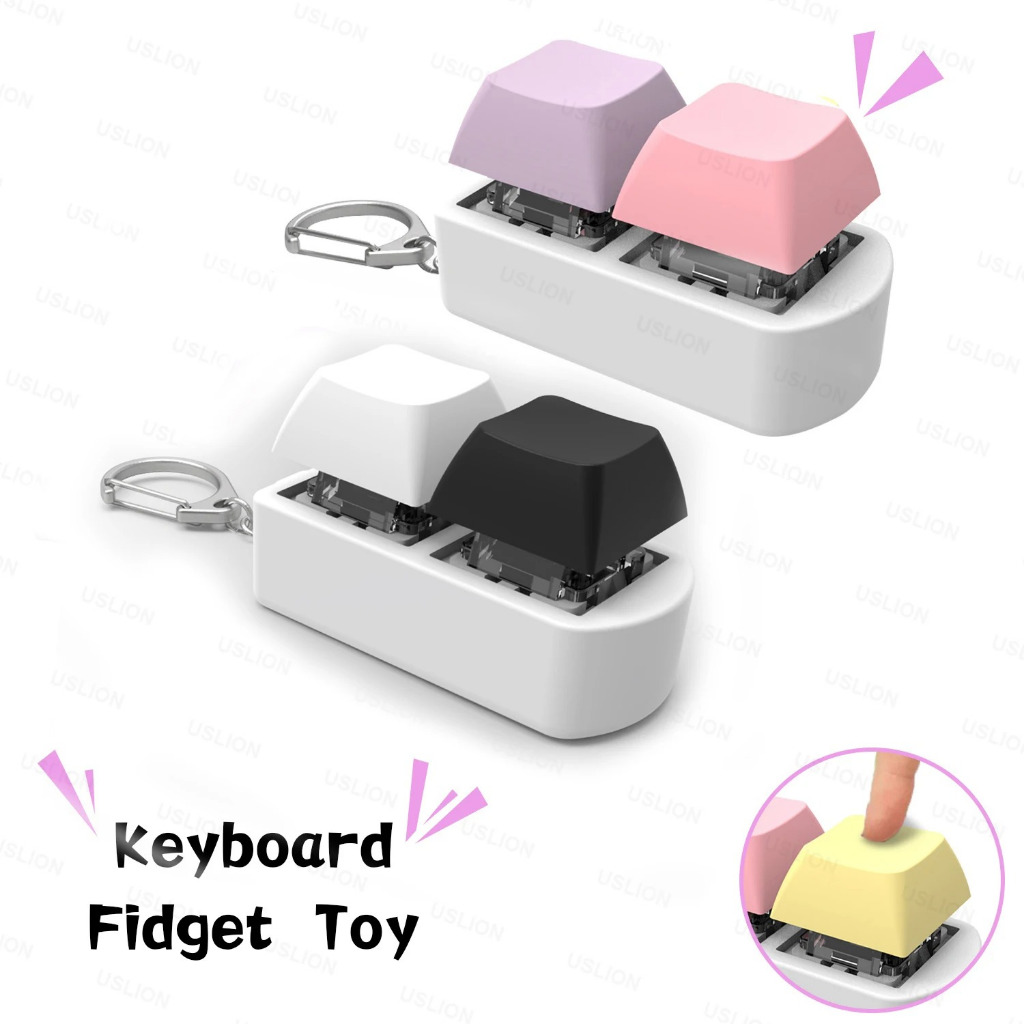 Mini 2 Key 1 Key Keyboard Caps Toy,Press Stress Relief Fidget Key Caps ...