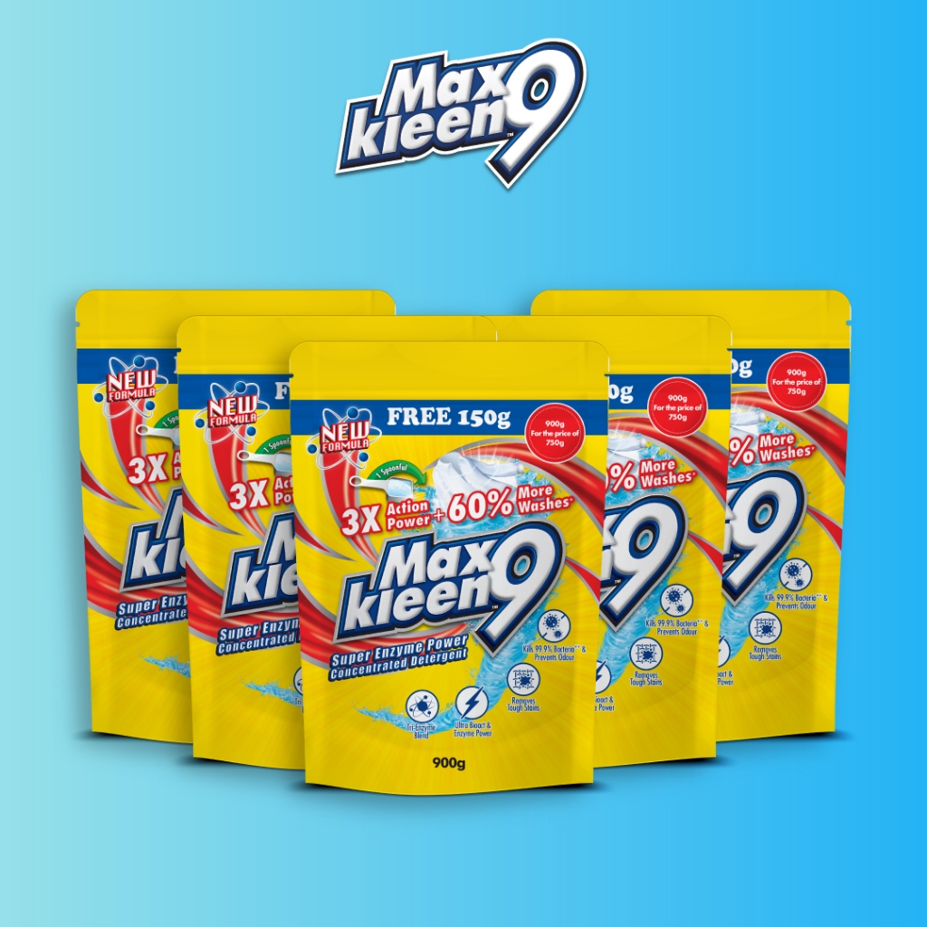 [Dec'25 Buy 4 FREE 1] Maxkleen9 Super Enzyme Powder Detergent 900g ...