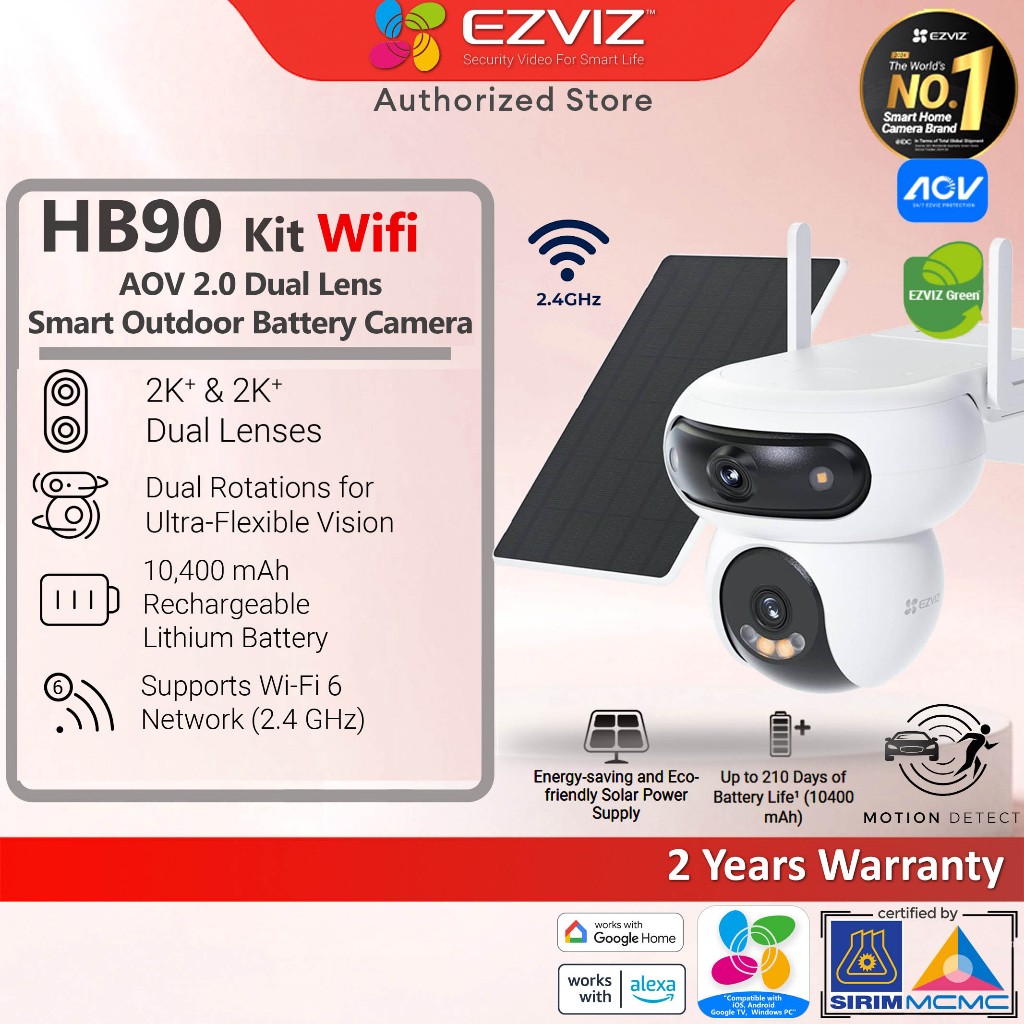 Ezviz HB90 Dual Kit 4MP + 4MP Dual Rotation Pan/Tilt WiFi Outdoor ...