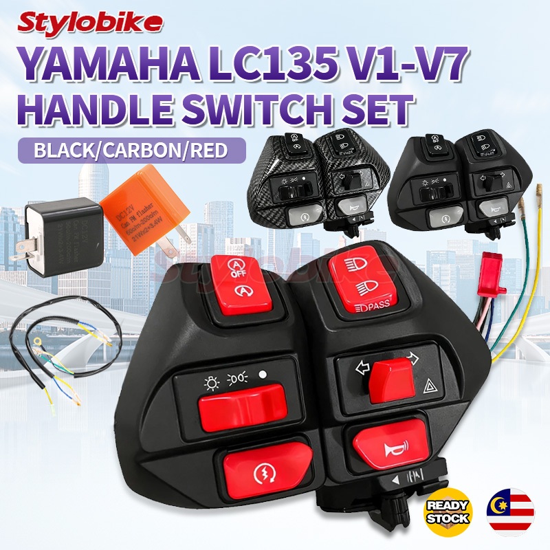 Yamaha Handle Switch Hi/Lo Double Signal On/Off Suiz Red Button Kanan ...