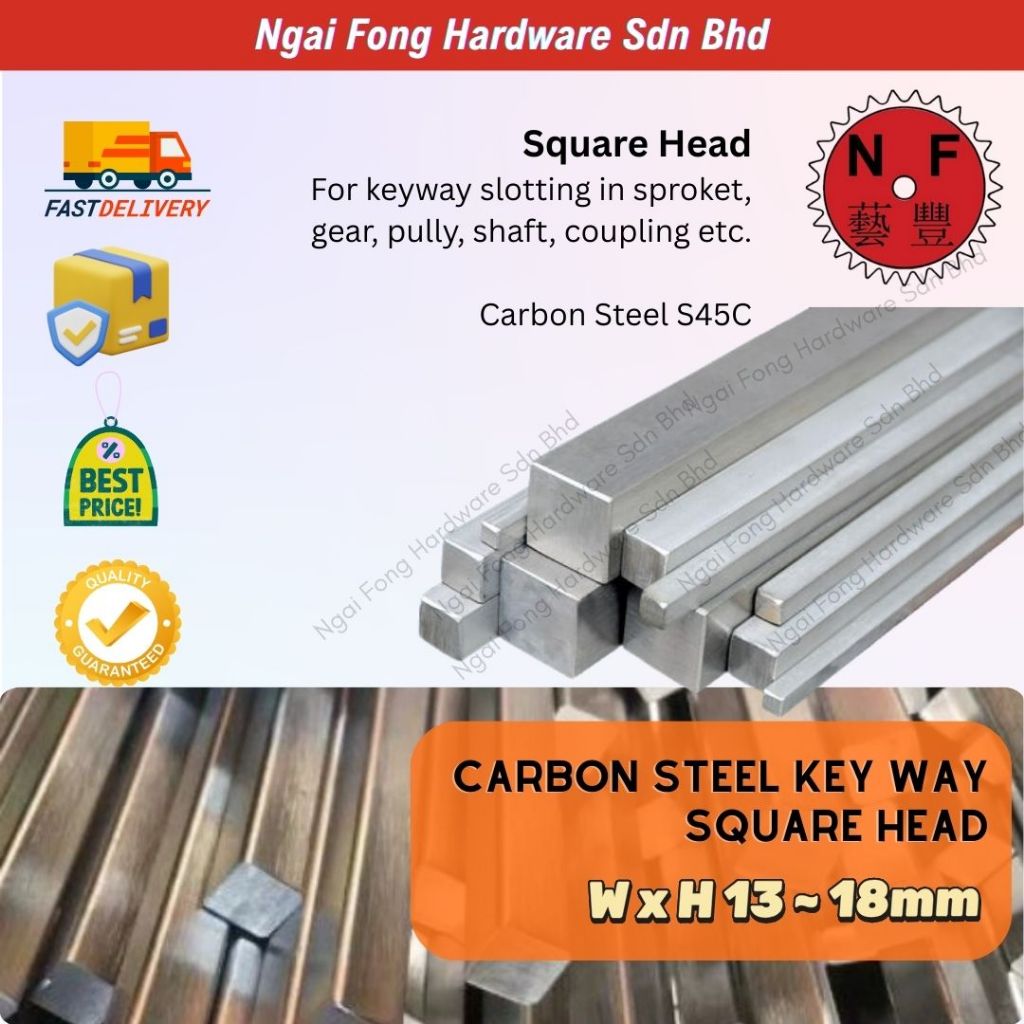(Width / Height 13 ~ 18mm) Machine Key Flat Key Bar Keyway - Local ...