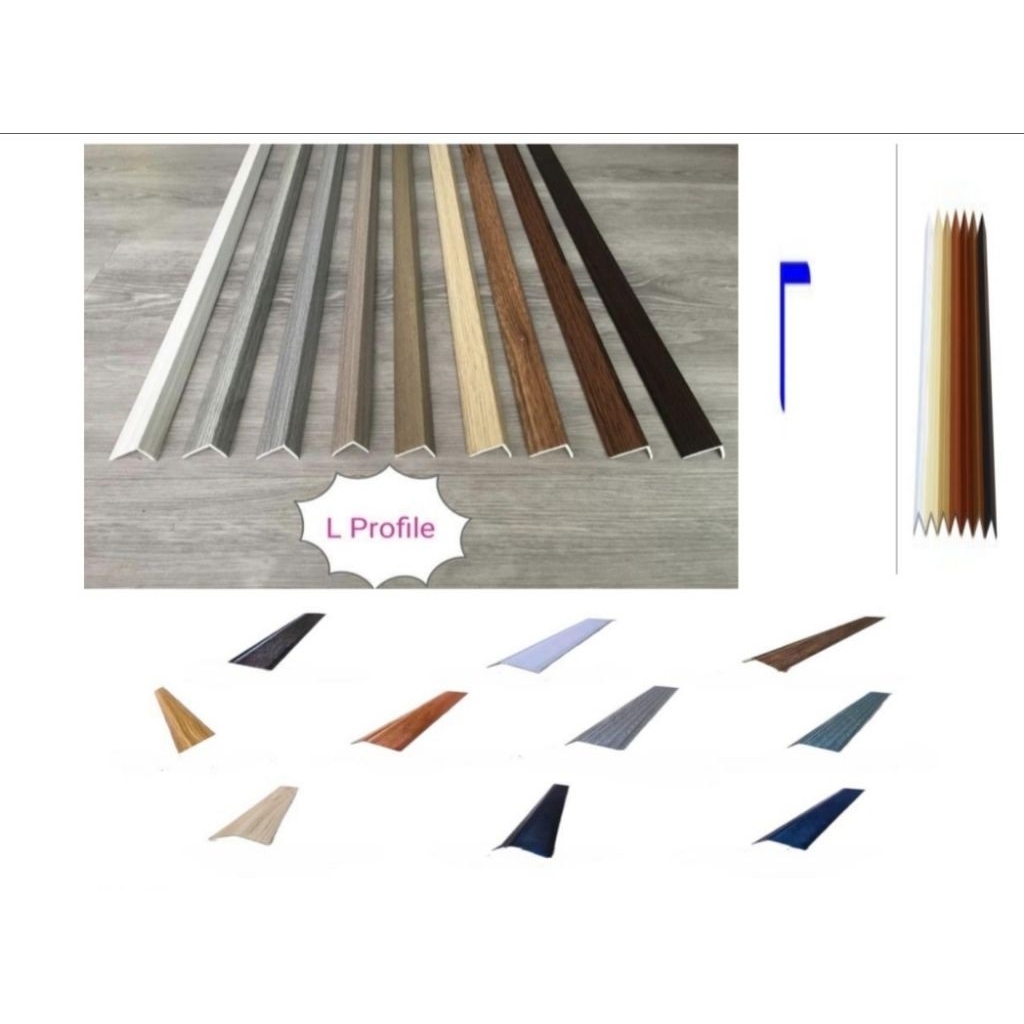 L Profile PVC Lebar 25mm x 25mm Panjang 2900mm (4.5ft x 2pcs) | Shopee ...