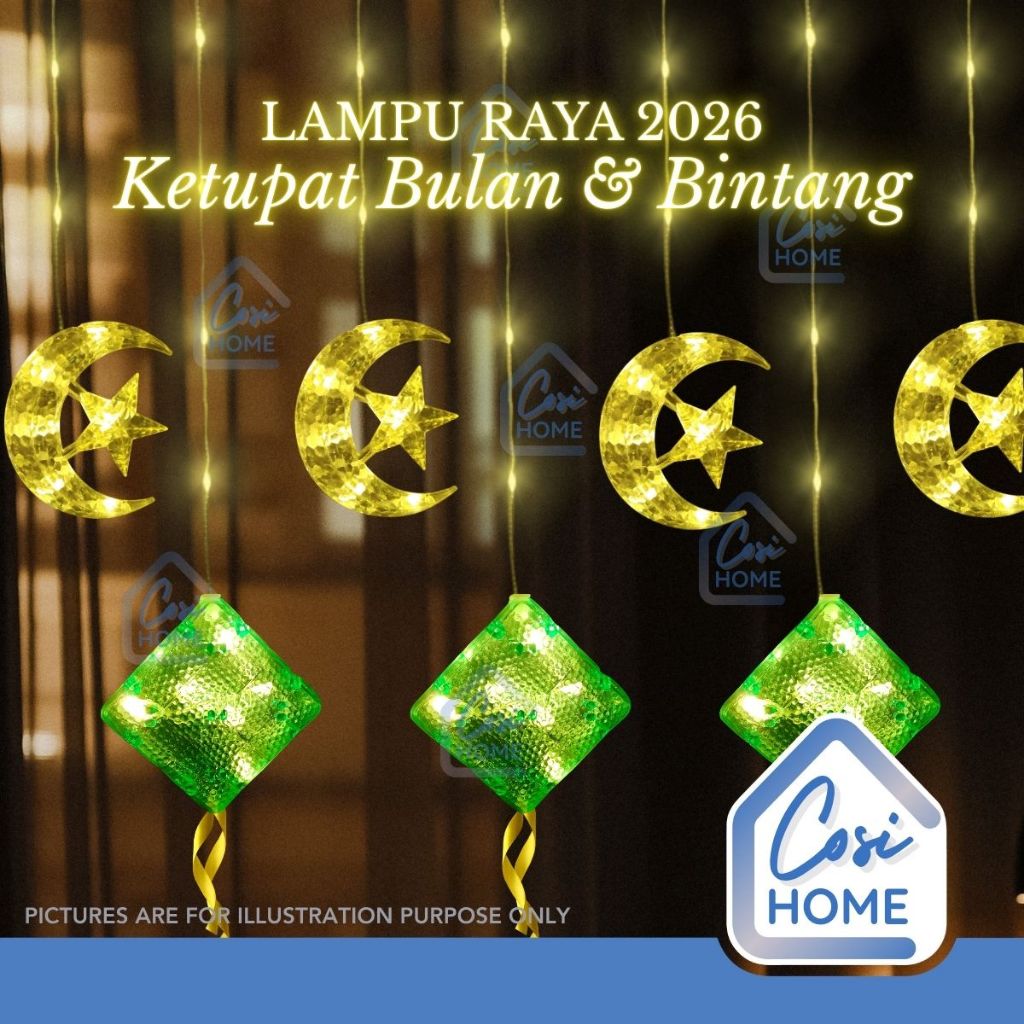 [RAYA 2026] Lampu Raya Ketupat Bulan Bintang Lampu Lip Lap Lampu Raya ...