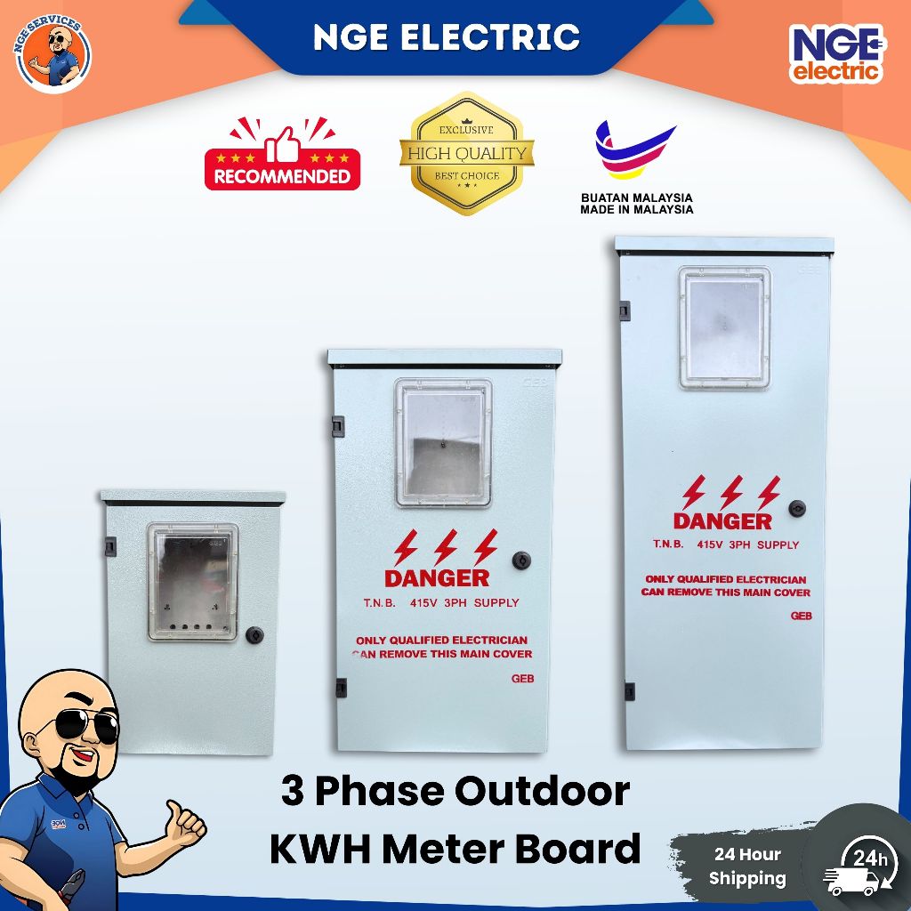 TNB | GEB Outdoor KWH Meter Box 1-3 Phase | Heavy Duty Metal Meter ...