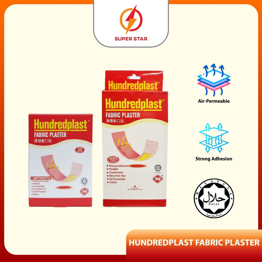 Hundredplast Fabric Plaster 20s/100s | Shopee Malaysia
