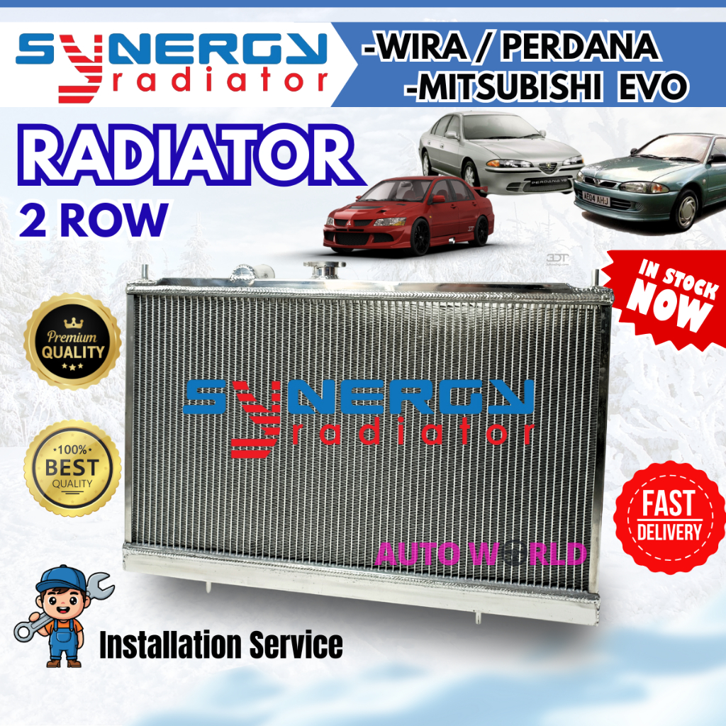 SYNERGY Aluminum Alloy Radiator PROTON WIRA 1.6 1.8 4G91 92 93 MIVEC ...