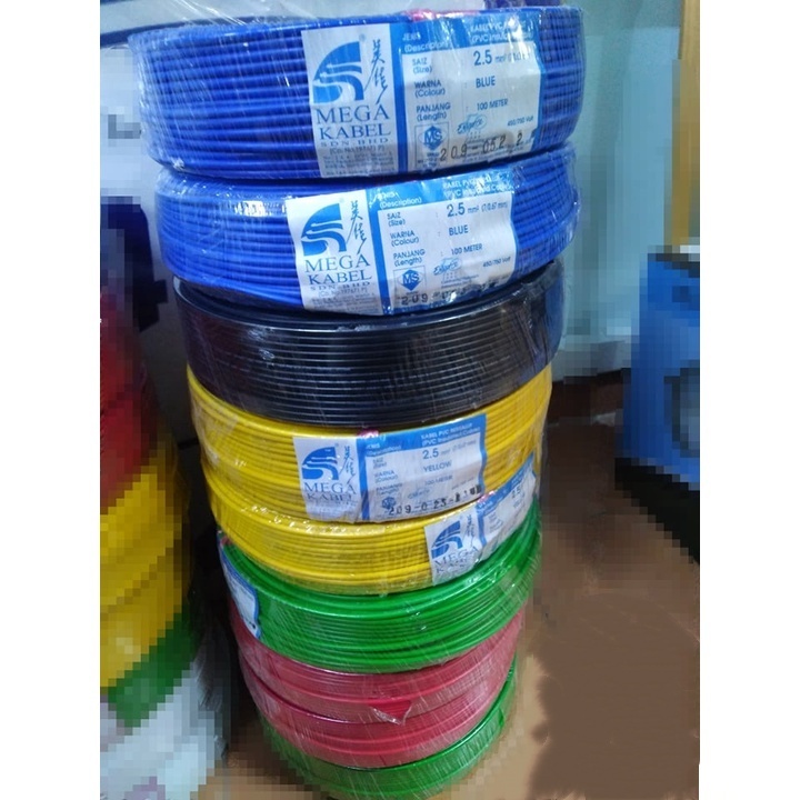 (ORIGINAL) MEGA CABLE MEGA WAYAR 20 FEET , KABEL MEGA 2.5MM 1.5MM 4MM ...