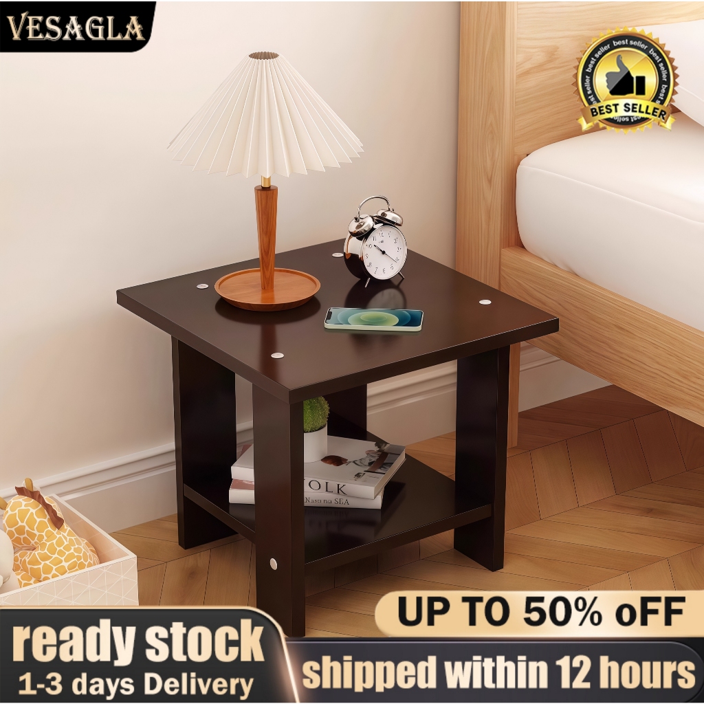 Bedside Table Small Square Desk Sofa Side Table Living Room Meja Kopi ...