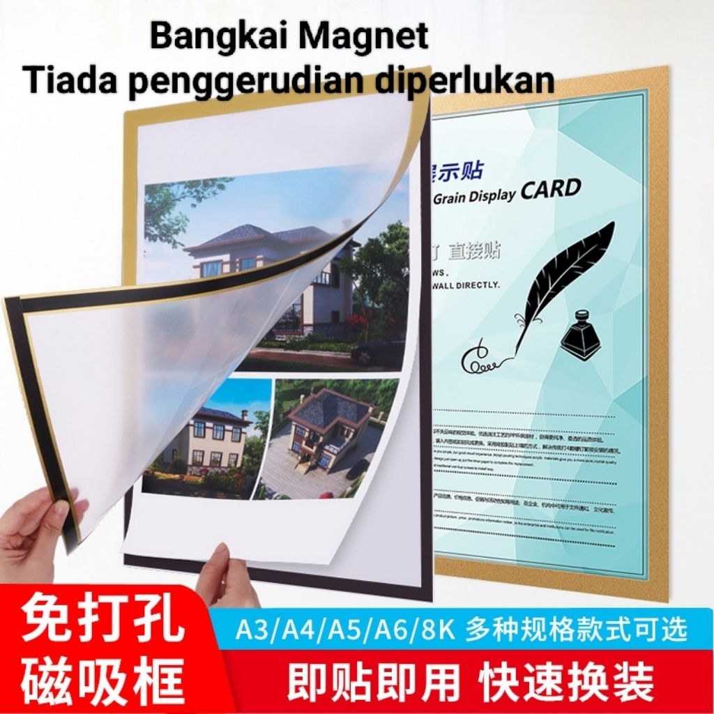 Magnetic photo frame display wall stickers Pelekat dinding bingkai foto ...