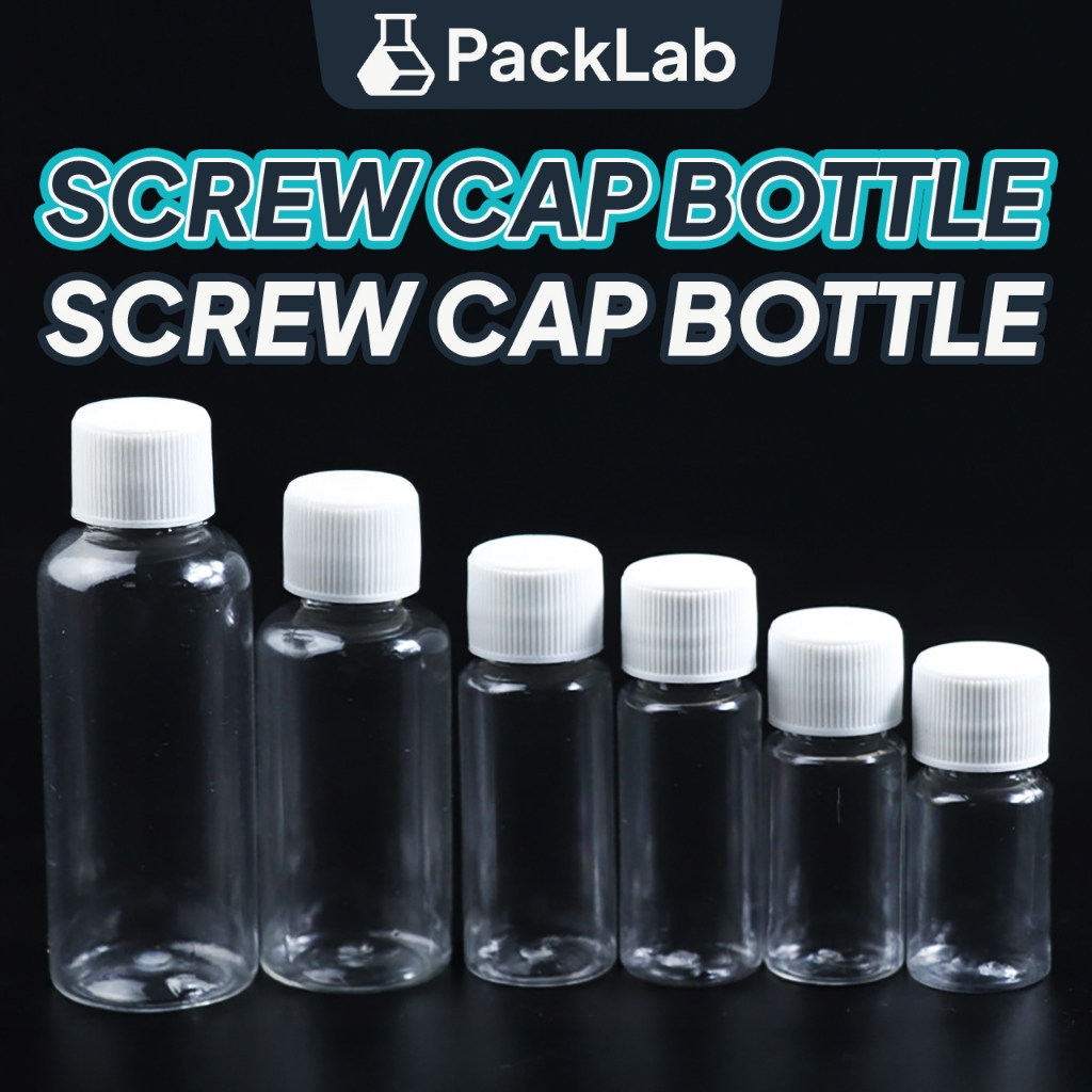 Transparent Screw Cap Botol Kosong Plastic Refill Liquid 10ml 20ml 30ml ...
