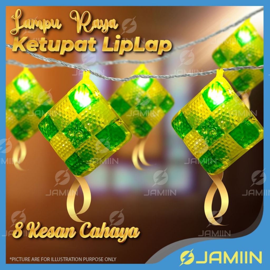[RAYA 2026] 20L 5MTR 50/70mm Crystal Ketupat LED Chasing Decoration ...