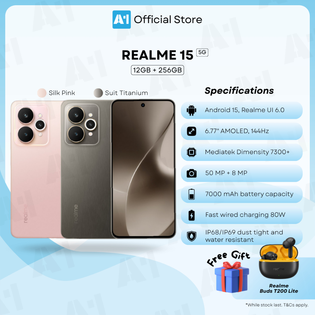 Realme 15 5G/RMX5106 (12GB+256GB) Realme Malaysia Set + Percuma Free ...