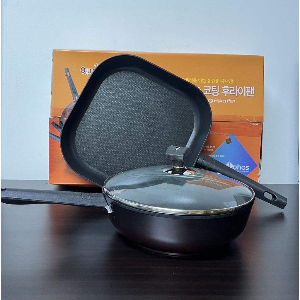 Queensense Non Stick Zirconium Frying Pan 3 pc Set, Made in Korea ...