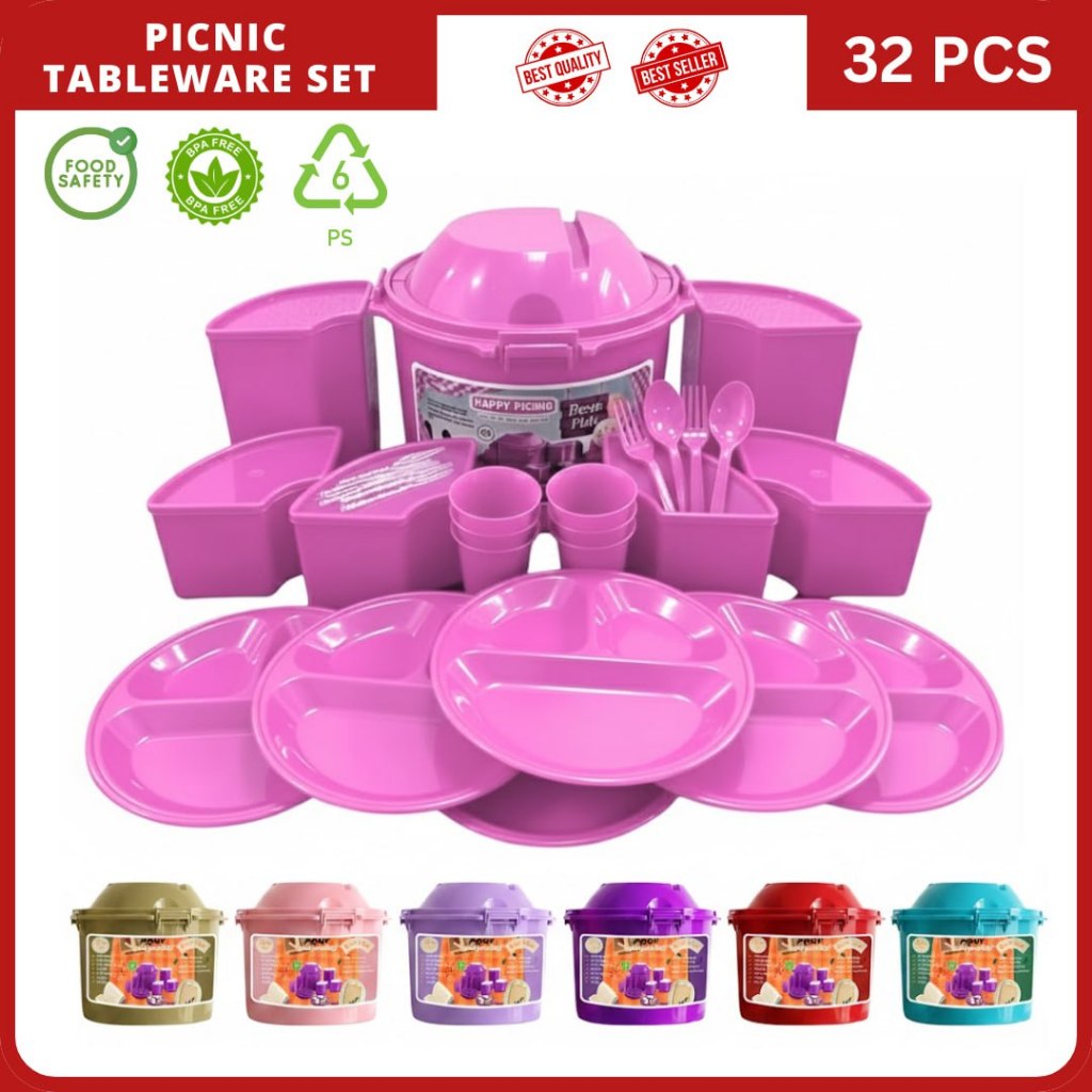 32-Piece Picnic Dinnerware Set for Camping & Travel | Shopee Malaysia