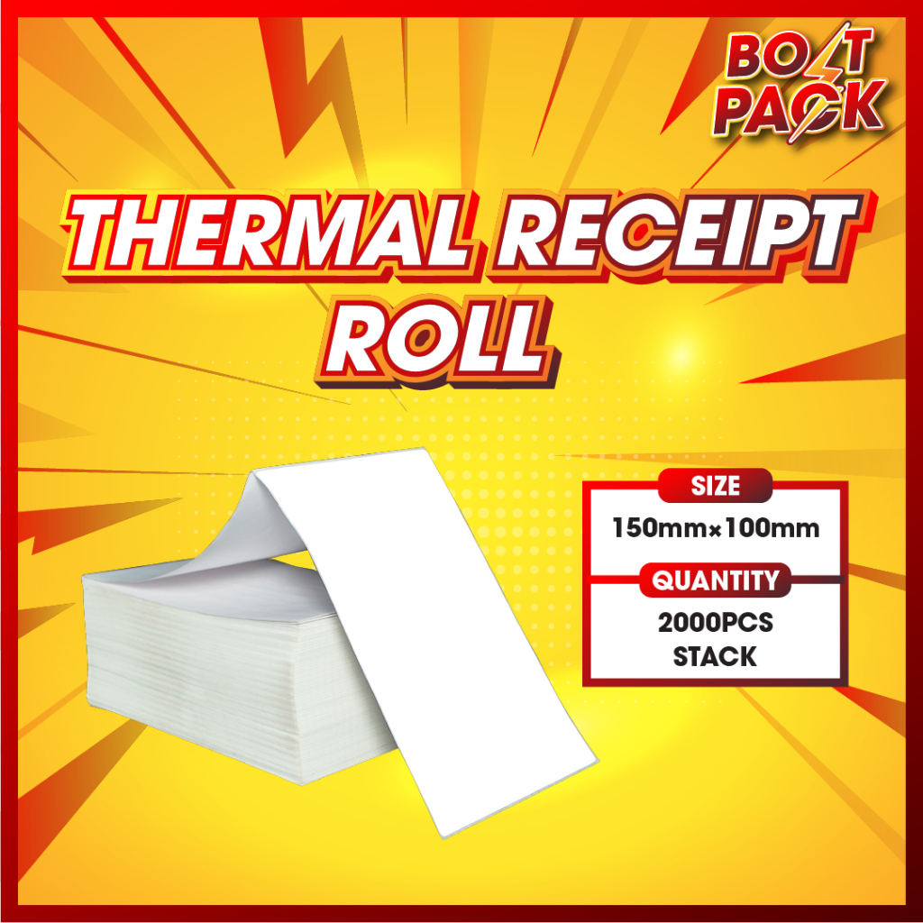 2000pcs king Thermal Sticker A6 Paper Roll Fold Stack Airway Bill ...