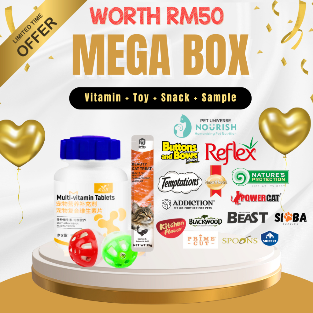 GUN PET Mega Box Worth RM50 Limited Unit FREE 8 CAT FOOD SAMPLE ...